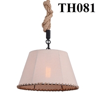 Đèn thả chao vải dây thừng TH081, E27 x 1, KT(mm): 400 x 220